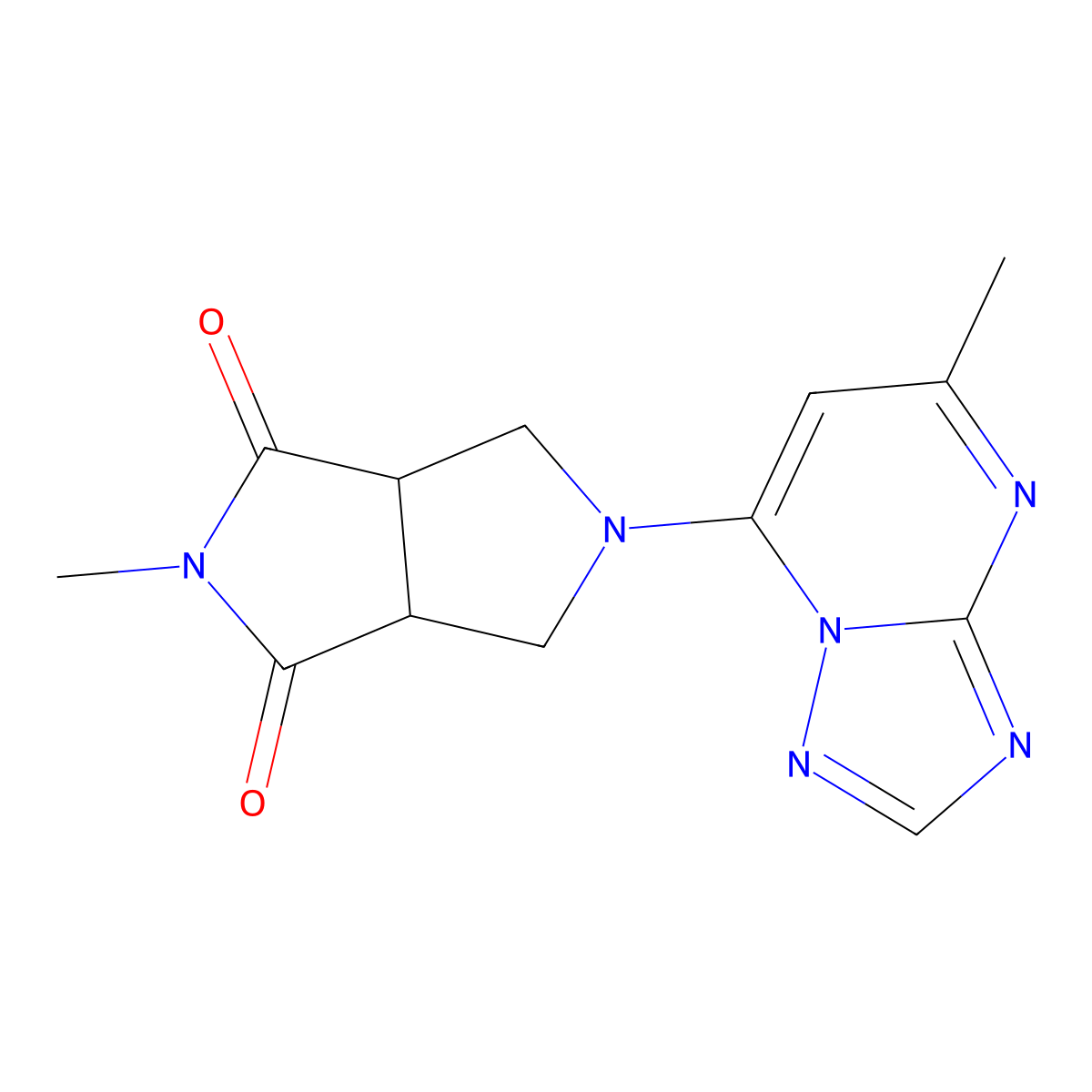 2-Methyl-5-{5-methyl-[1,2,4]triazolo[1,5-a]pyrimidin-7-yl}-octahydropyrrolo[3,4-c]pyrrole-1,3-dione molecular structure, CAS 2415573-87-2