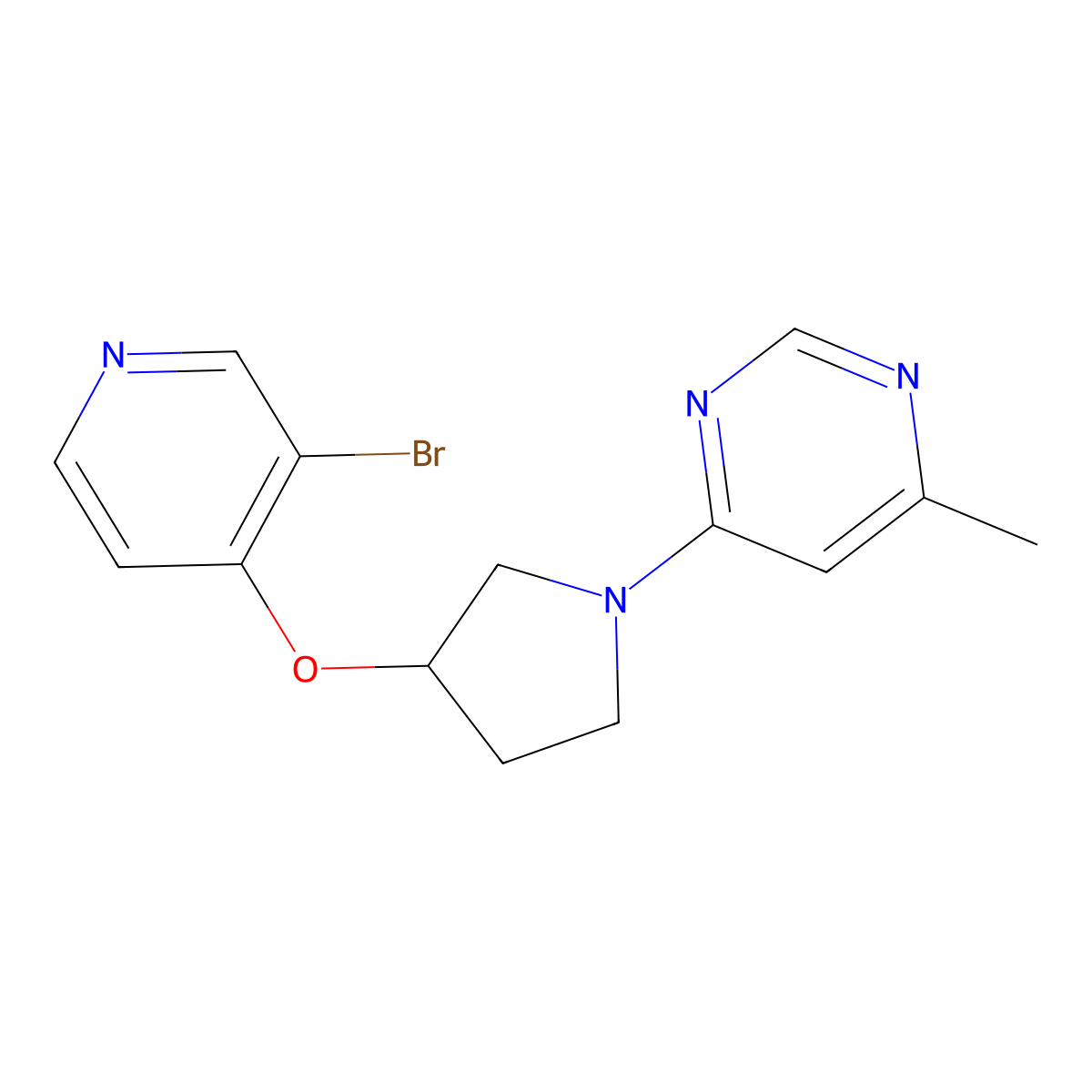 4-{3-[(3-Bromopyridin-4-yl)oxy]pyrrolidin-1-yl}-6-methylpyrimidine molecular structure, CAS 2415573-95-2