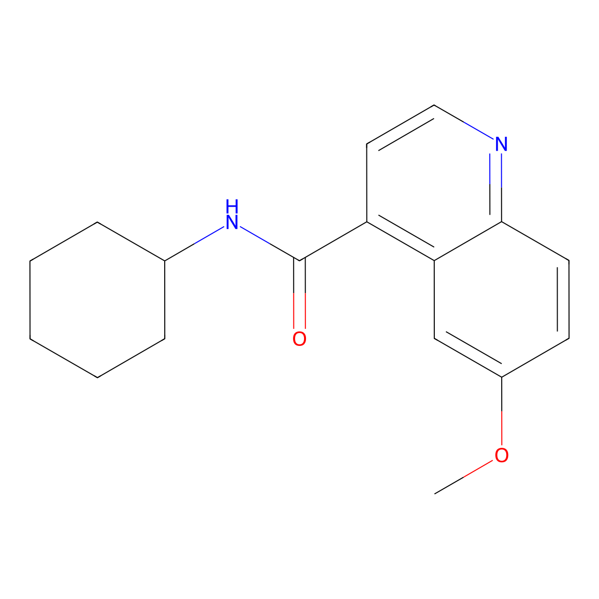N-cyclohexyl-6-methoxyquinoline-4-carboxamide molecular structure, CAS 2415574-00-2