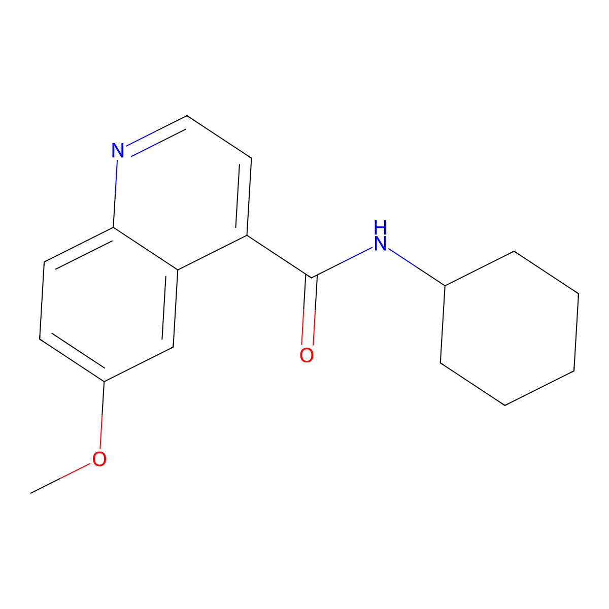 N-cyclohexyl-6-methoxyquinoline-4-carboxamide molecular structure, CAS 2415574-00-2