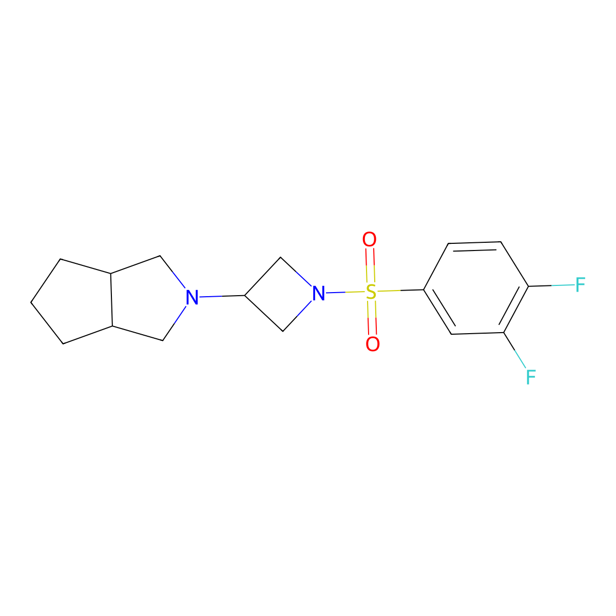 1-(3,4-Difluorobenzenesulfonyl)-3-{octahydrocyclopenta[c]pyrrol-2-yl}azetidine molecular structure, CAS 2415582-27-1