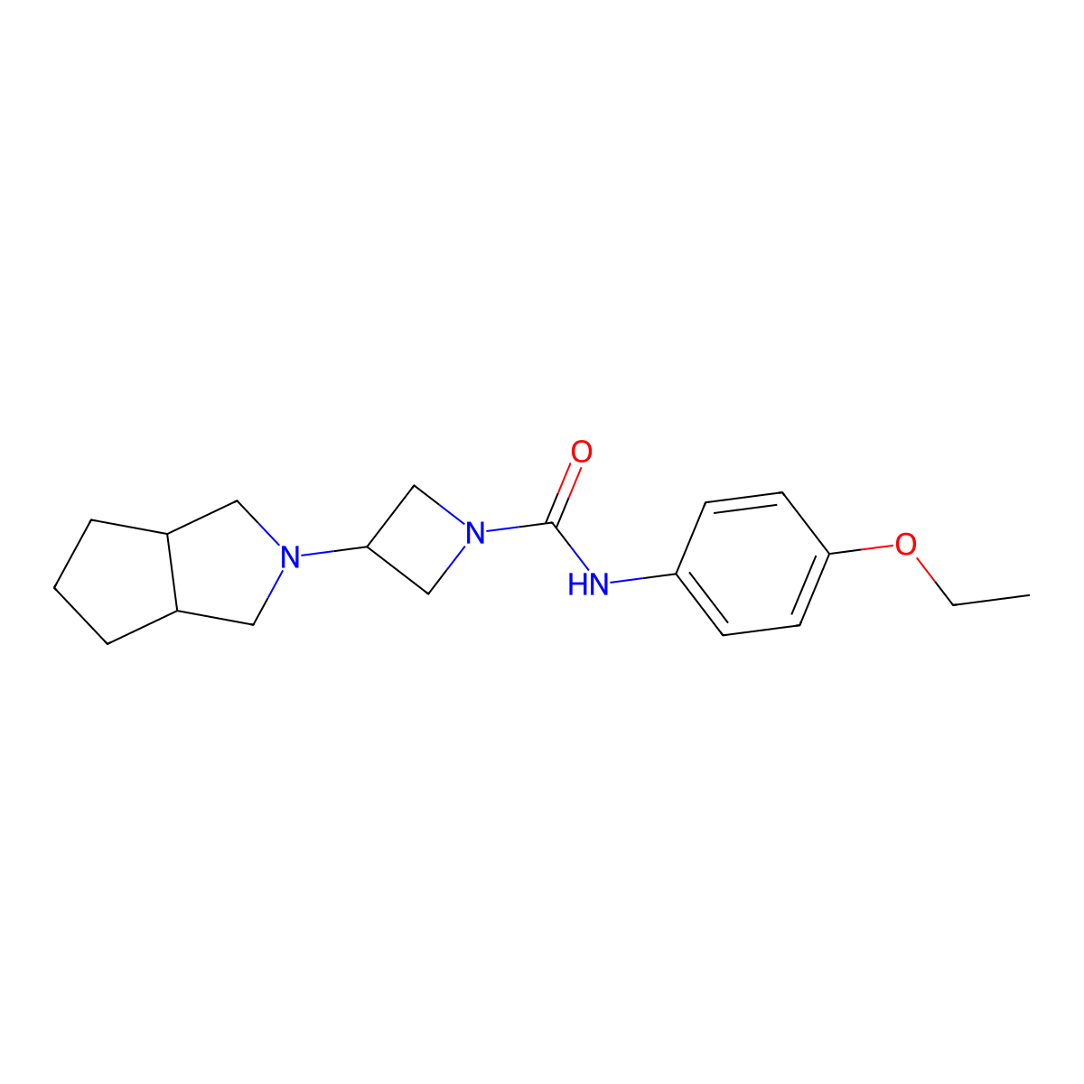 N-(4-ethoxyphenyl)-3-{octahydrocyclopenta[c]pyrrol-2-yl}azetidine-1-carboxamide molecular structure, CAS 2415582-29-3