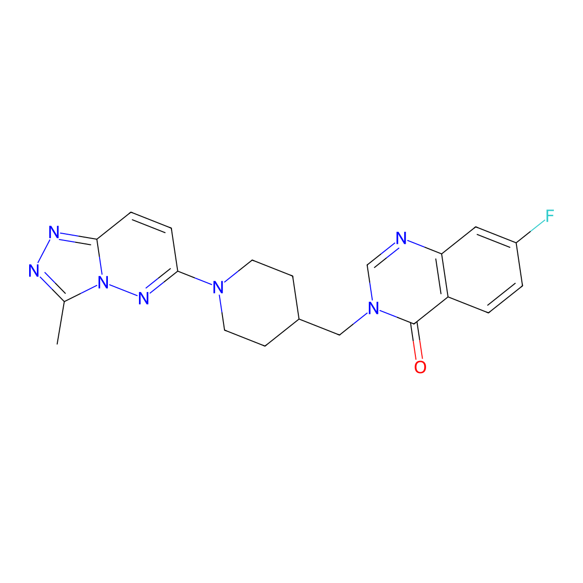 7-Fluoro-3-[(1-{3-methyl-[1,2,4]triazolo[4,3-b]pyridazin-6-yl}piperidin-4-yl)methyl]-3,4-dihydroquinazolin-4-one molecular structure, CAS 2415582-35-1