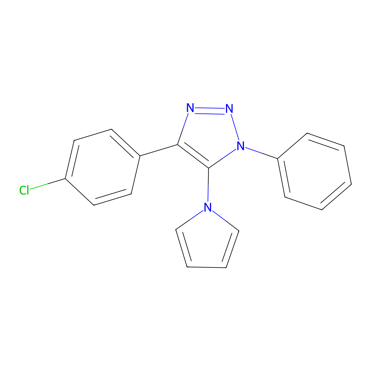 4-(4-chlorophenyl)-1-phenyl-5-(1H-pyrrol-1-yl)-1H-1,2,3-triazole molecular structure, CAS 2415582-55-5