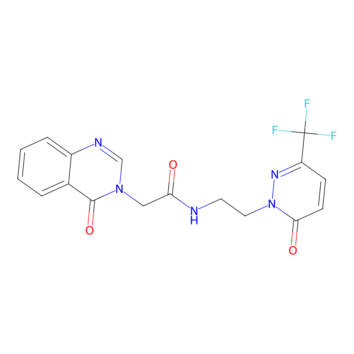 2-(4-oxo-3,4-dihydroquinazolin-3-yl)-N-{2-[6-oxo-3-(trifluoromethyl)-1,6-dihydropyridazin-1-yl]ethyl}acetamide molecular structure, CAS 2415582-56-6