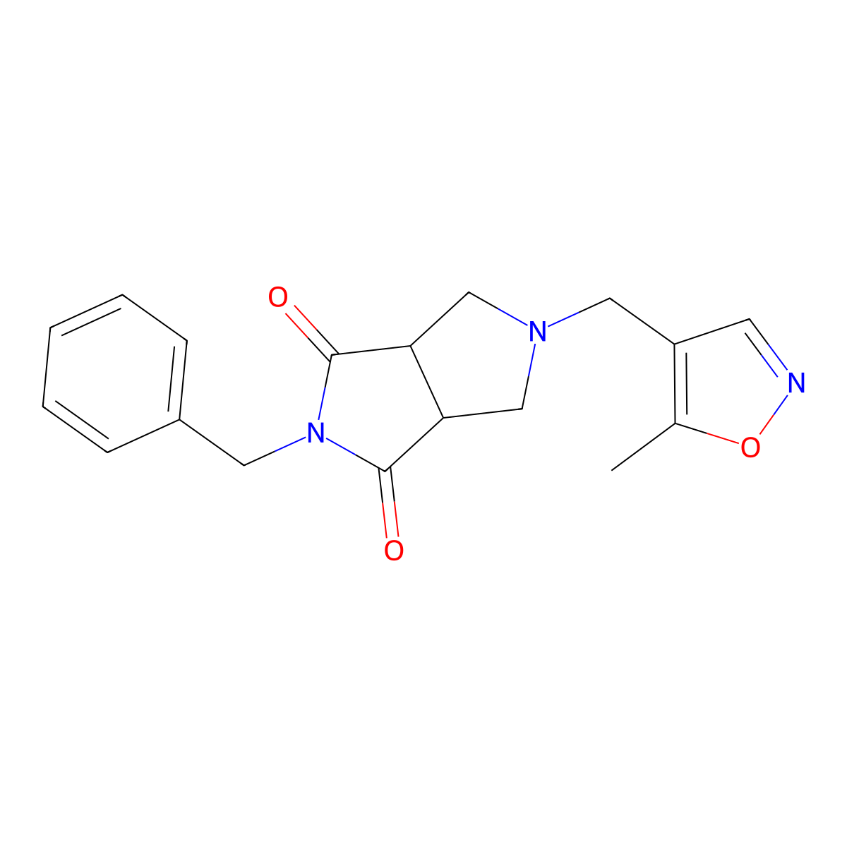 2-Benzyl-5-[(5-methyl-1,2-oxazol-4-yl)methyl]-octahydropyrrolo[3,4-c]pyrrole-1,3-dione molecular structure, CAS 2415582-68-0
