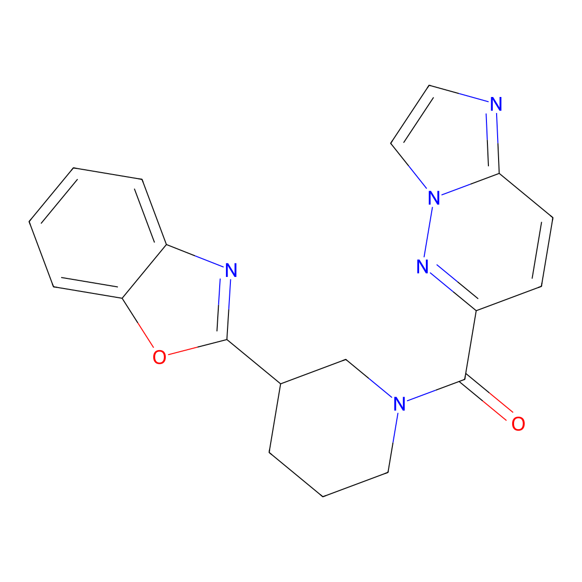 2-(1-{Imidazo[1,2-b]pyridazine-6-carbonyl}piperidin-3-yl)-1,3-benzoxazole molecular structure, CAS 2415582-73-7