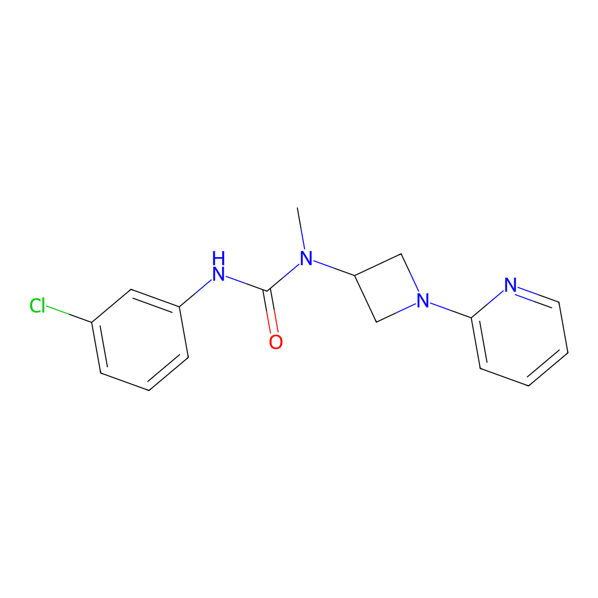 1-(3-Chlorophenyl)-3-methyl-3-[1-(pyridin-2-yl)azetidin-3-yl]urea molecular structure, CAS 2415582-99-7