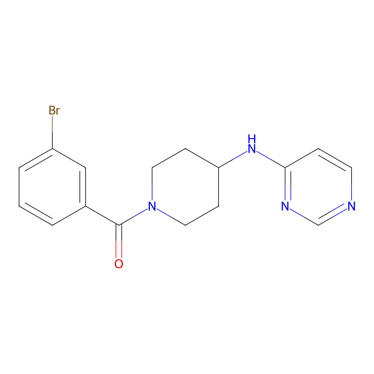 N-[1-(3-bromobenzoyl)piperidin-4-yl]pyrimidin-4-amine molecular structure, CAS 2415583-02-5