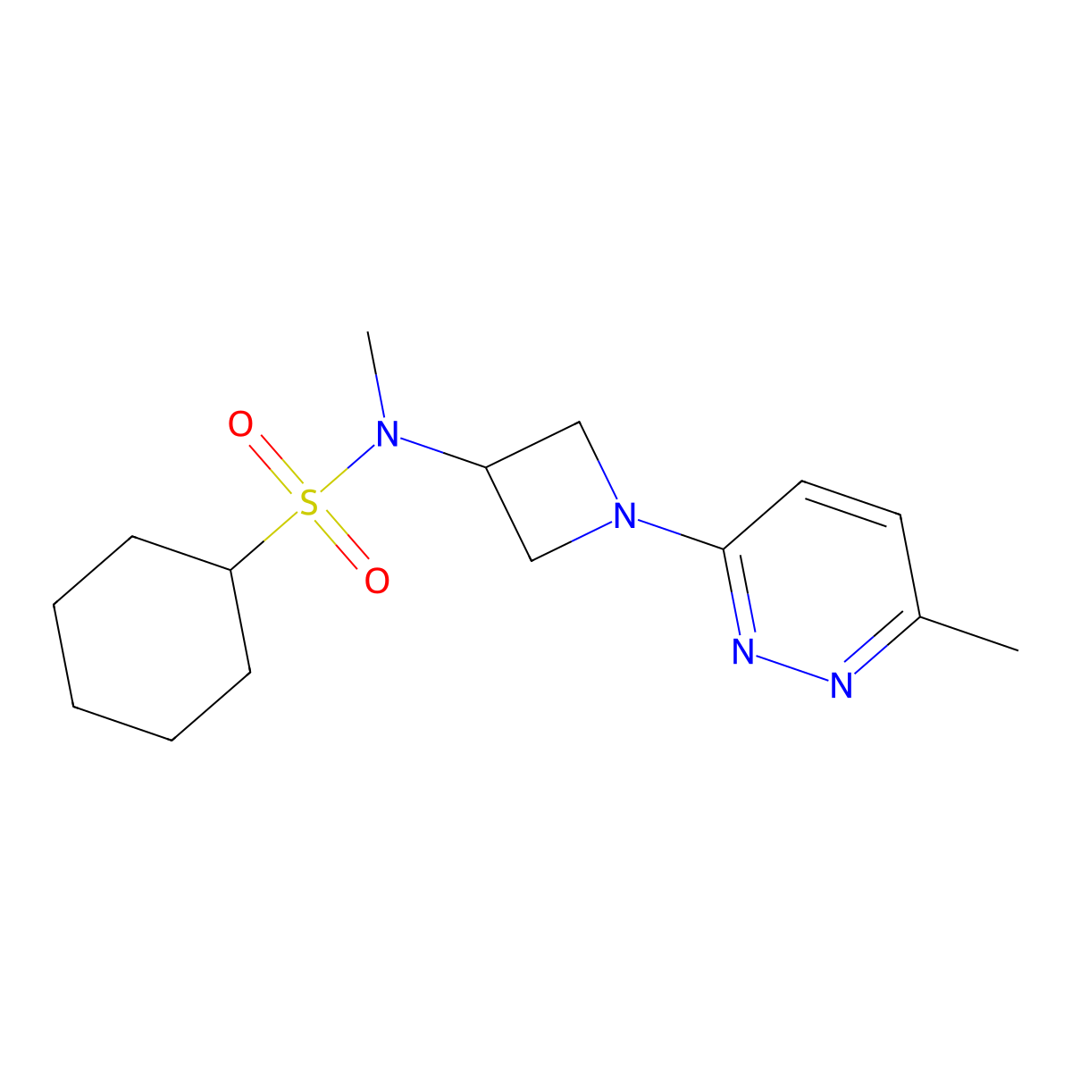 N-methyl-N-[1-(6-methylpyridazin-3-yl)azetidin-3-yl]cyclohexanesulfonamide molecular structure, CAS 2415583-10-5