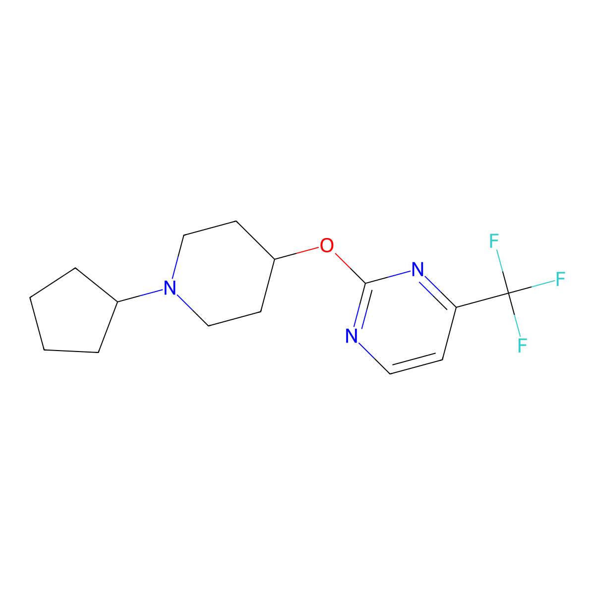 2-[(1-Cyclopentylpiperidin-4-yl)oxy]-4-(trifluoromethyl)pyrimidine molecular structure, CAS 2415583-15-0