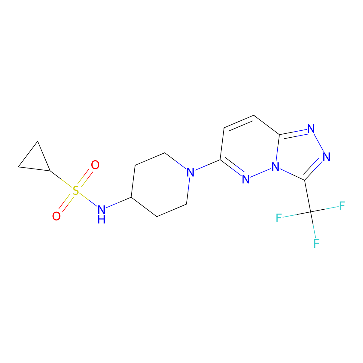 N-{1-[3-(trifluoromethyl)-[1,2,4]triazolo[4,3-b]pyridazin-6-yl]piperidin-4-yl}cyclopropanesulfonamide molecular structure, CAS 2415583-40-1