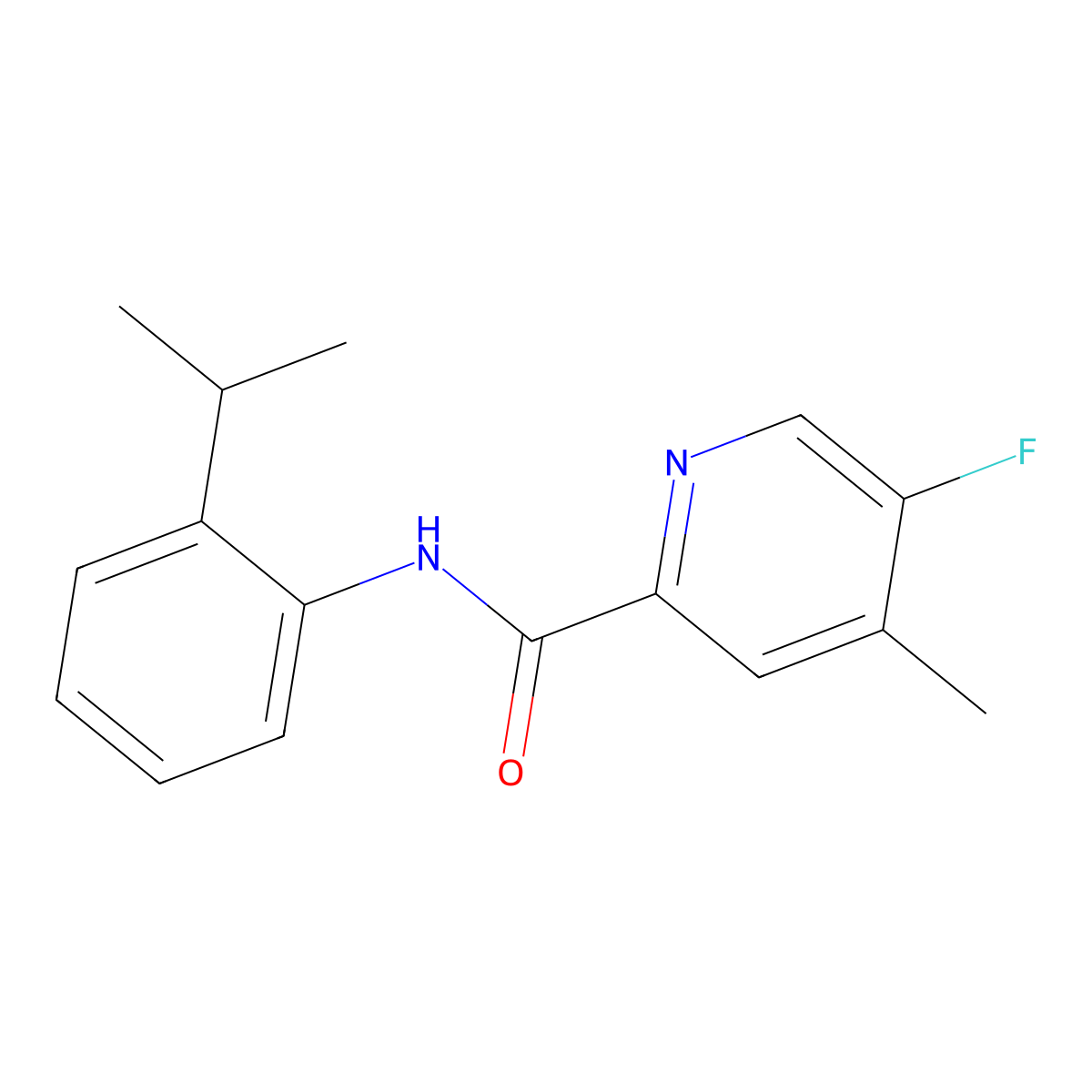 5-fluoro-4-methyl-N-[2-(propan-2-yl)phenyl]pyridine-2-carboxamide molecular structure, CAS 2415583-45-6