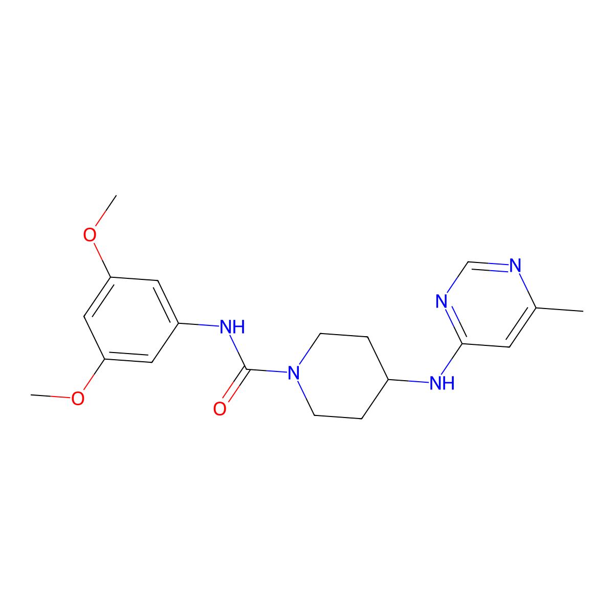 N-(3,5-Dimethoxyphenyl)-4-[(6-methylpyrimidin-4-yl)amino]piperidine-1-carboxamide molecular structure, CAS 2415583-51-4