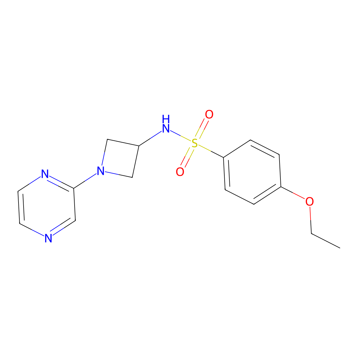4-ethoxy-N-[1-(pyrazin-2-yl)azetidin-3-yl]benzene-1-sulfonamide molecular structure, CAS 2415583-60-5