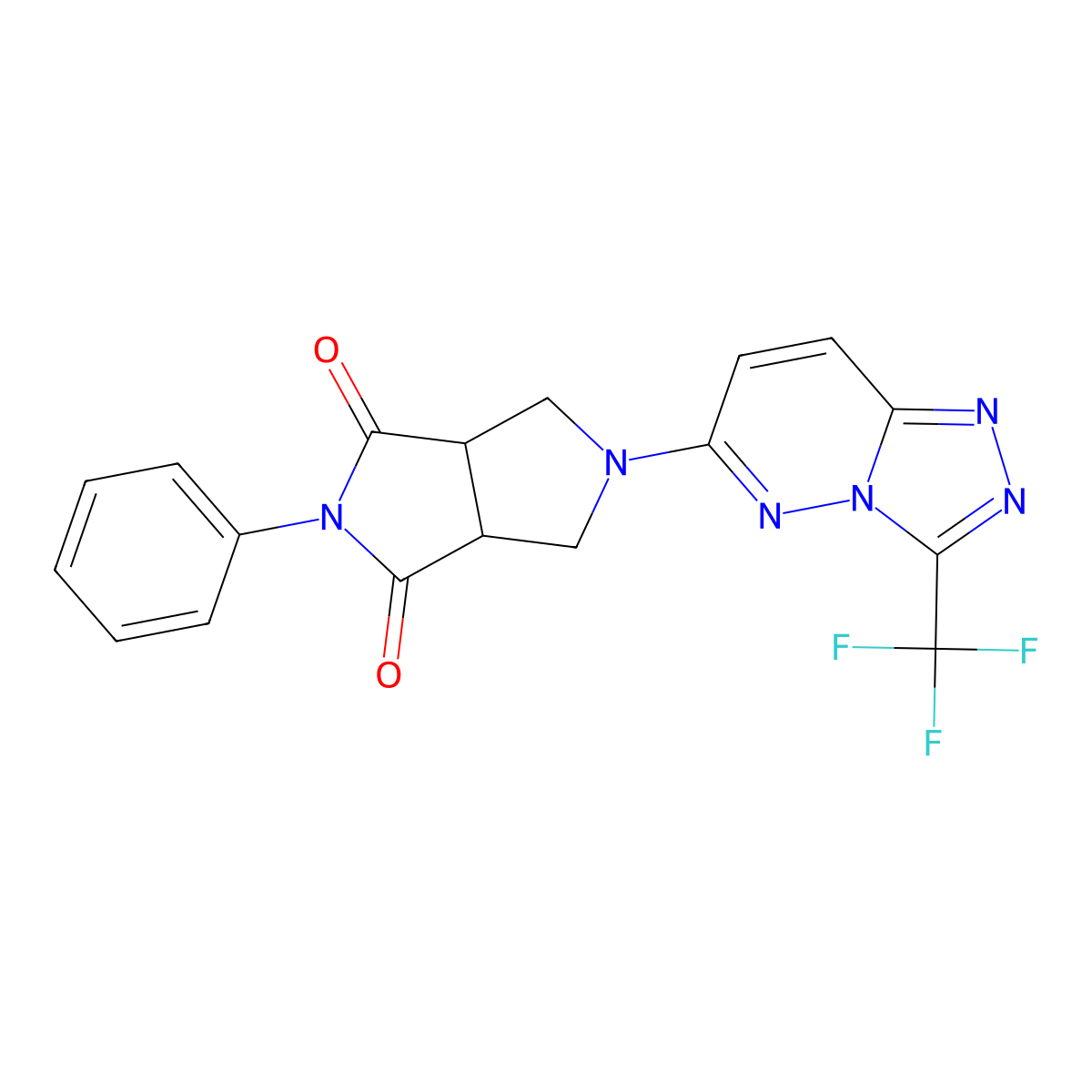 2-Phenyl-5-[3-(trifluoromethyl)-[1,2,4]triazolo[4,3-b]pyridazin-6-yl]-octahydropyrrolo[3,4-c]pyrrole-1,3-dione molecular structure, CAS 2415583-62-7