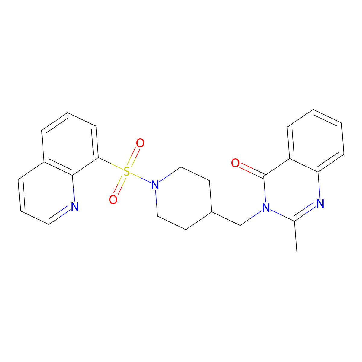 2-Methyl-3-{[1-(quinoline-8-sulfonyl)piperidin-4-yl]methyl}-3,4-dihydroquinazolin-4-one molecular structure, CAS 2415583-74-1