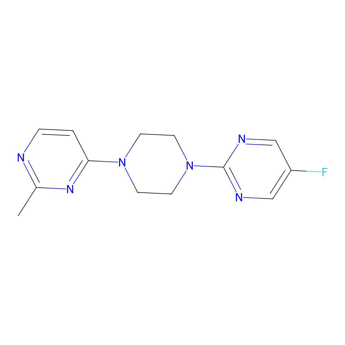 4-[4-(5-Fluoropyrimidin-2-yl)piperazin-1-yl]-2-methylpyrimidine molecular structure, CAS 2415583-75-2