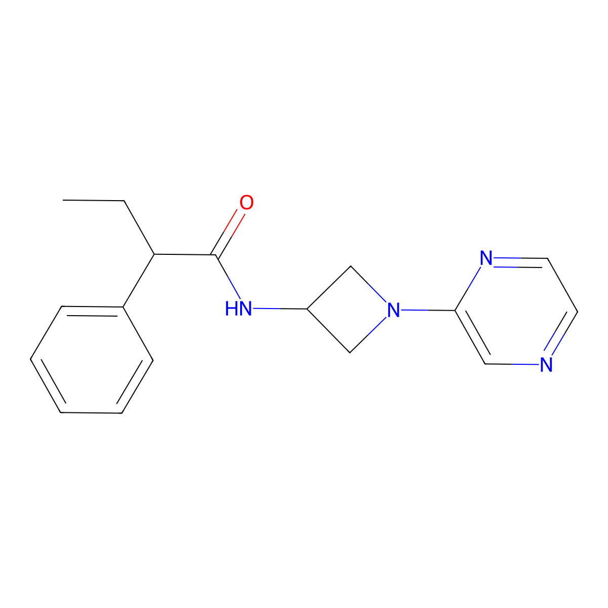 2-phenyl-N-[1-(pyrazin-2-yl)azetidin-3-yl]butanamide molecular structure, CAS 2415583-88-7