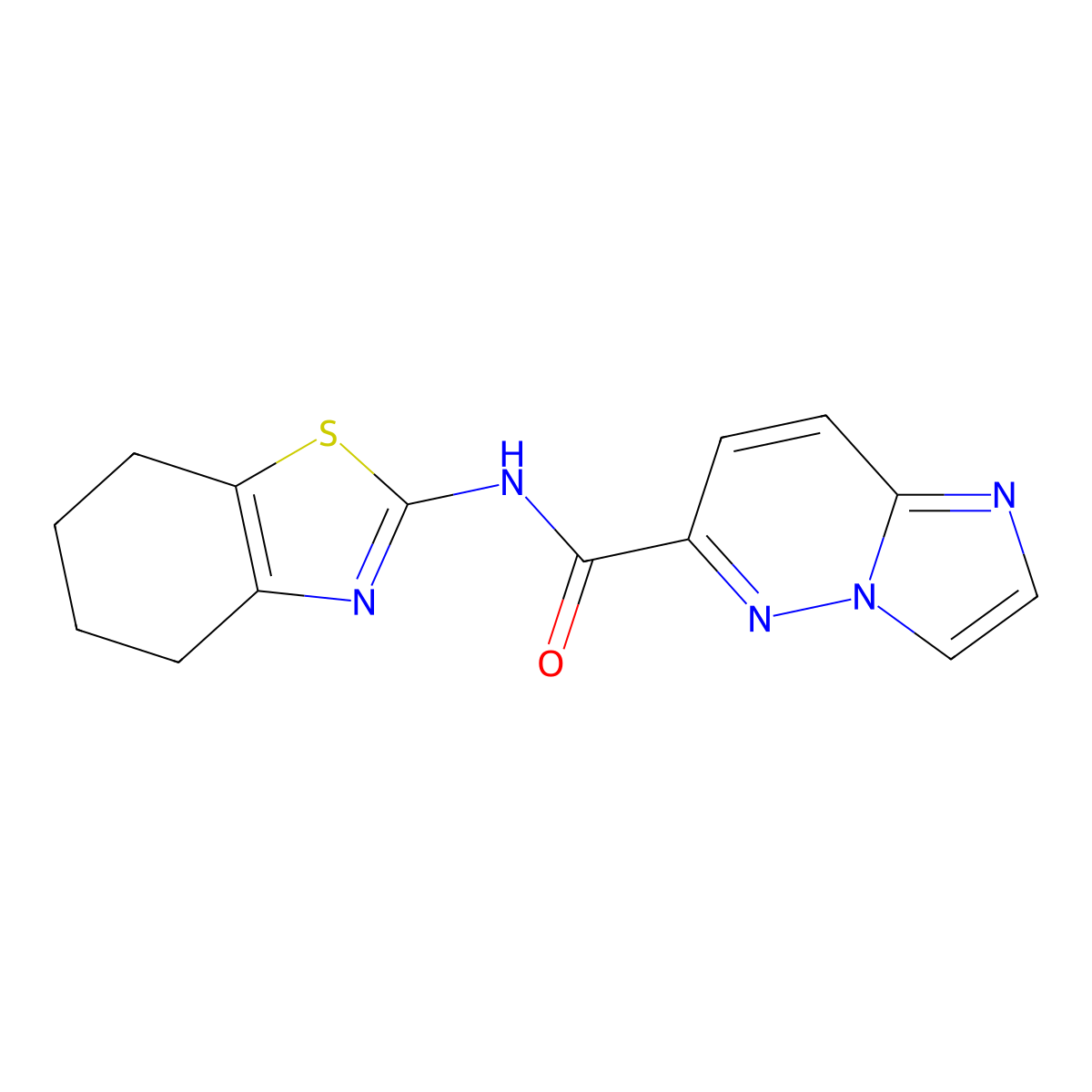 N-(4,5,6,7-tetrahydro-1,3-benzothiazol-2-yl)imidazo[1,2-b]pyridazine-6-carboxamide molecular structure, CAS 2415584-03-9