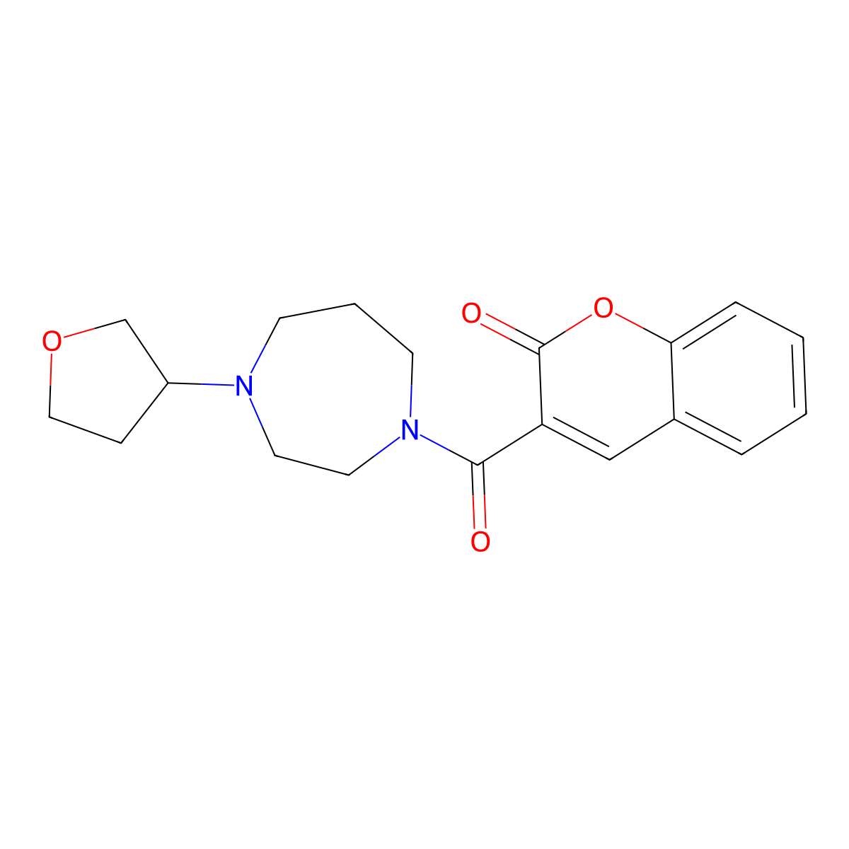3-[4-(oxolan-3-yl)-1,4-diazepane-1-carbonyl]-2H-chromen-2-one molecular structure, CAS 2415584-08-4