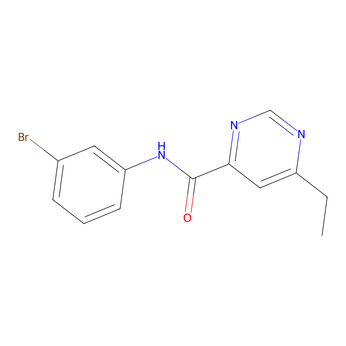N-(3-bromophenyl)-6-ethylpyrimidine-4-carboxamide molecular structure, CAS 2415584-21-1