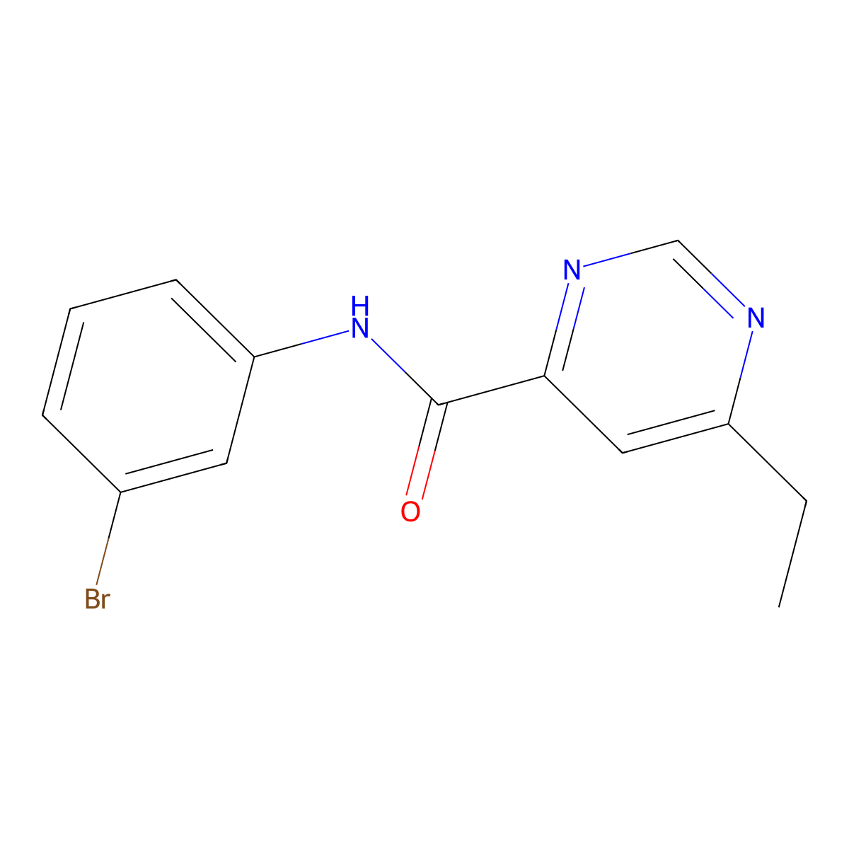 N-(3-bromophenyl)-6-ethylpyrimidine-4-carboxamide molecular structure, CAS 2415584-21-1