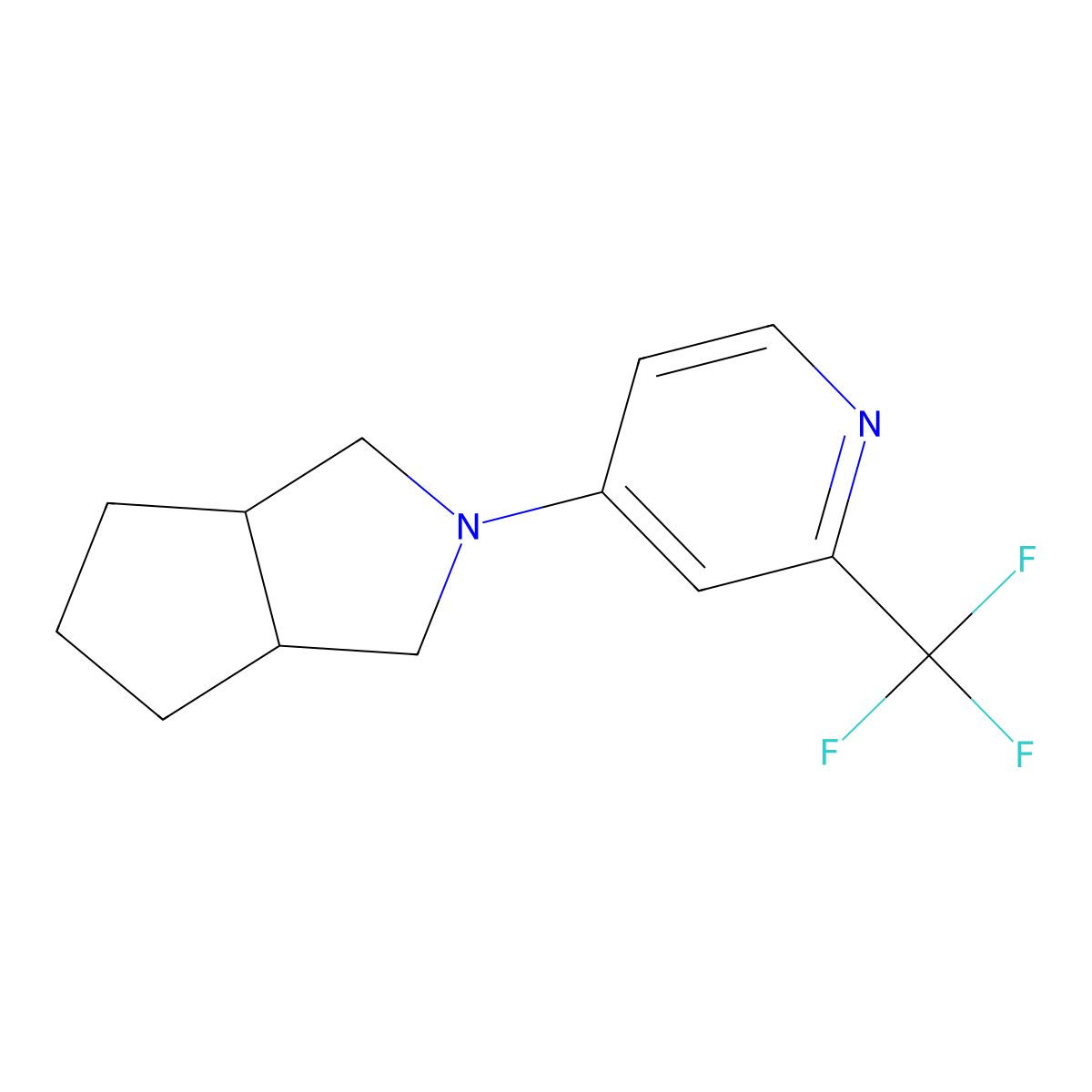 4-{Octahydrocyclopenta[c]pyrrol-2-yl}-2-(trifluoromethyl)pyridine molecular structure, CAS 2415584-25-5