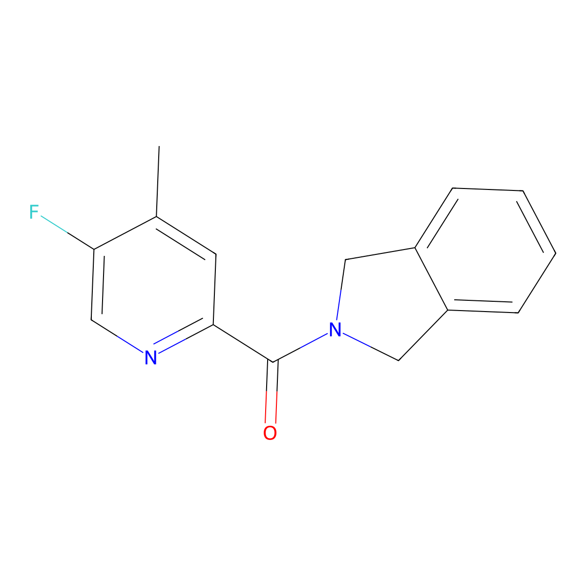 2-(5-fluoro-4-methylpyridine-2-carbonyl)-2,3-dihydro-1H-isoindole molecular structure, CAS 2415584-26-6