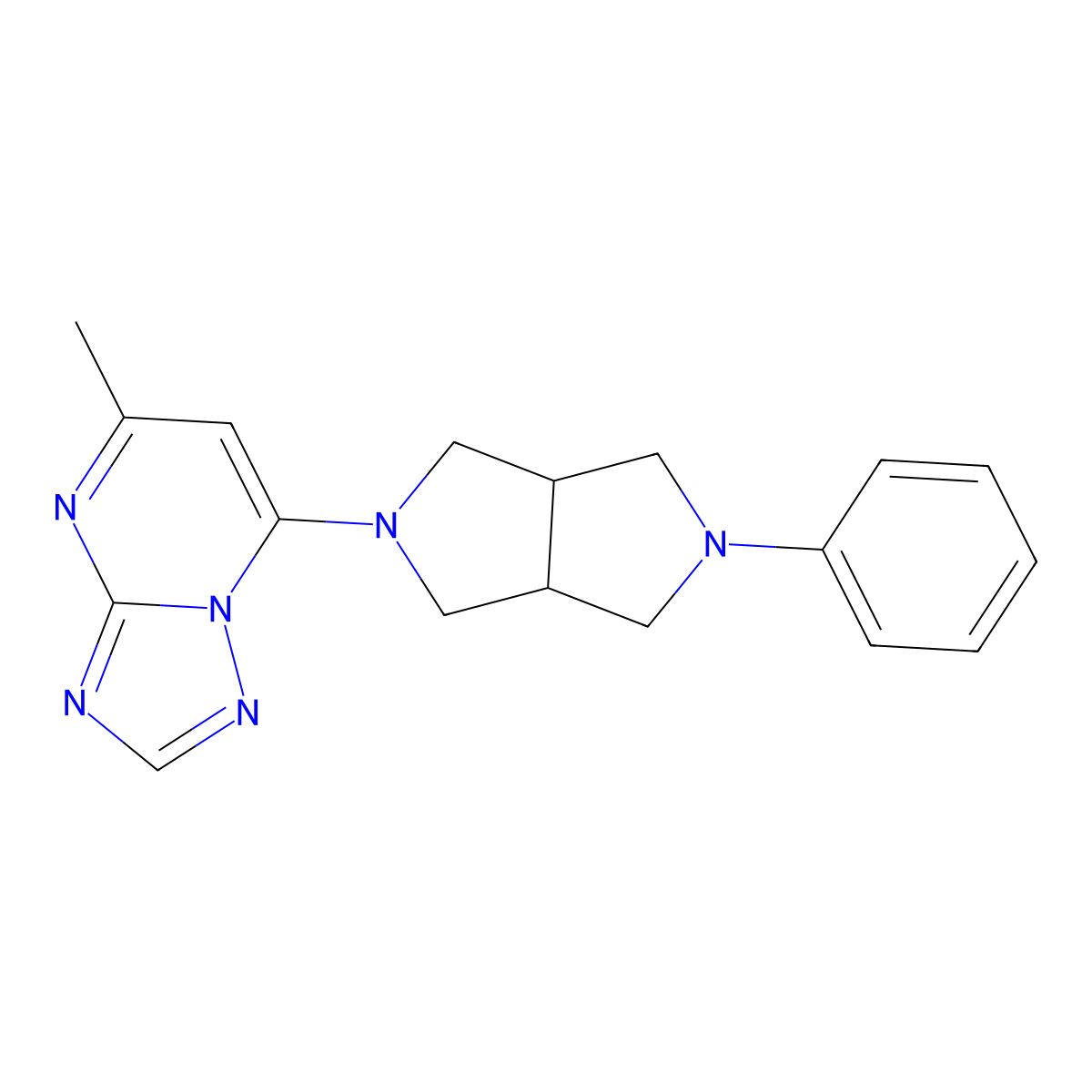 2-{5-Methyl-[1,2,4]triazolo[1,5-a]pyrimidin-7-yl}-5-phenyl-octahydropyrrolo[3,4-c]pyrrole molecular structure, CAS 2415584-29-9