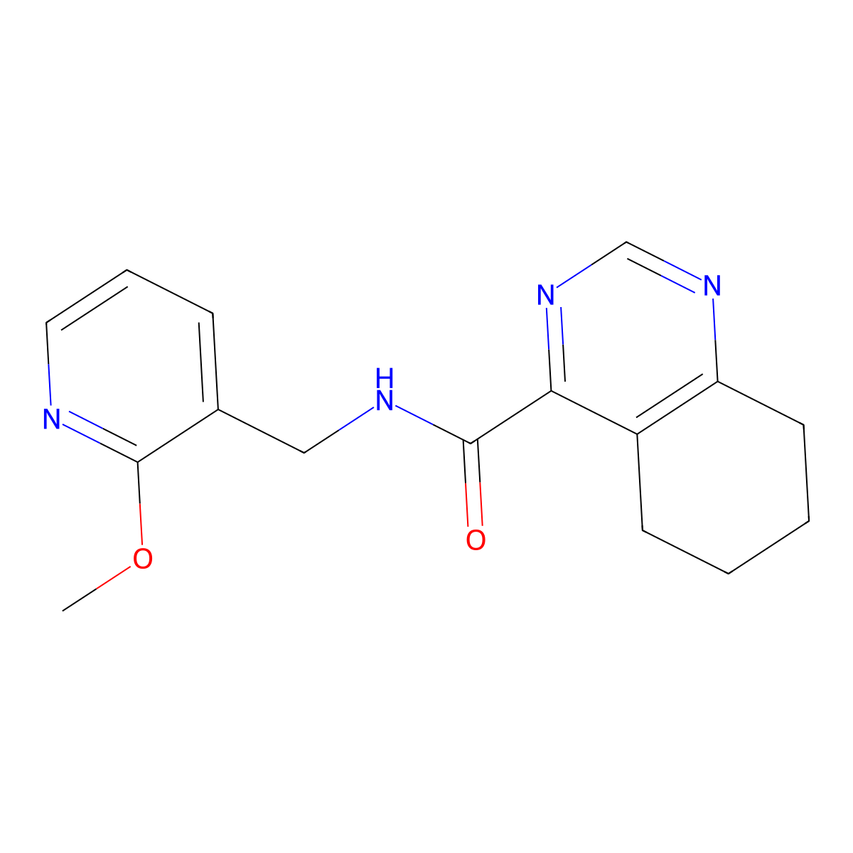 N-[(2-Methoxypyridin-3-yl)methyl]-5,6,7,8-tetrahydroquinazoline-4-carboxamide molecular structure, CAS 2415584-38-0