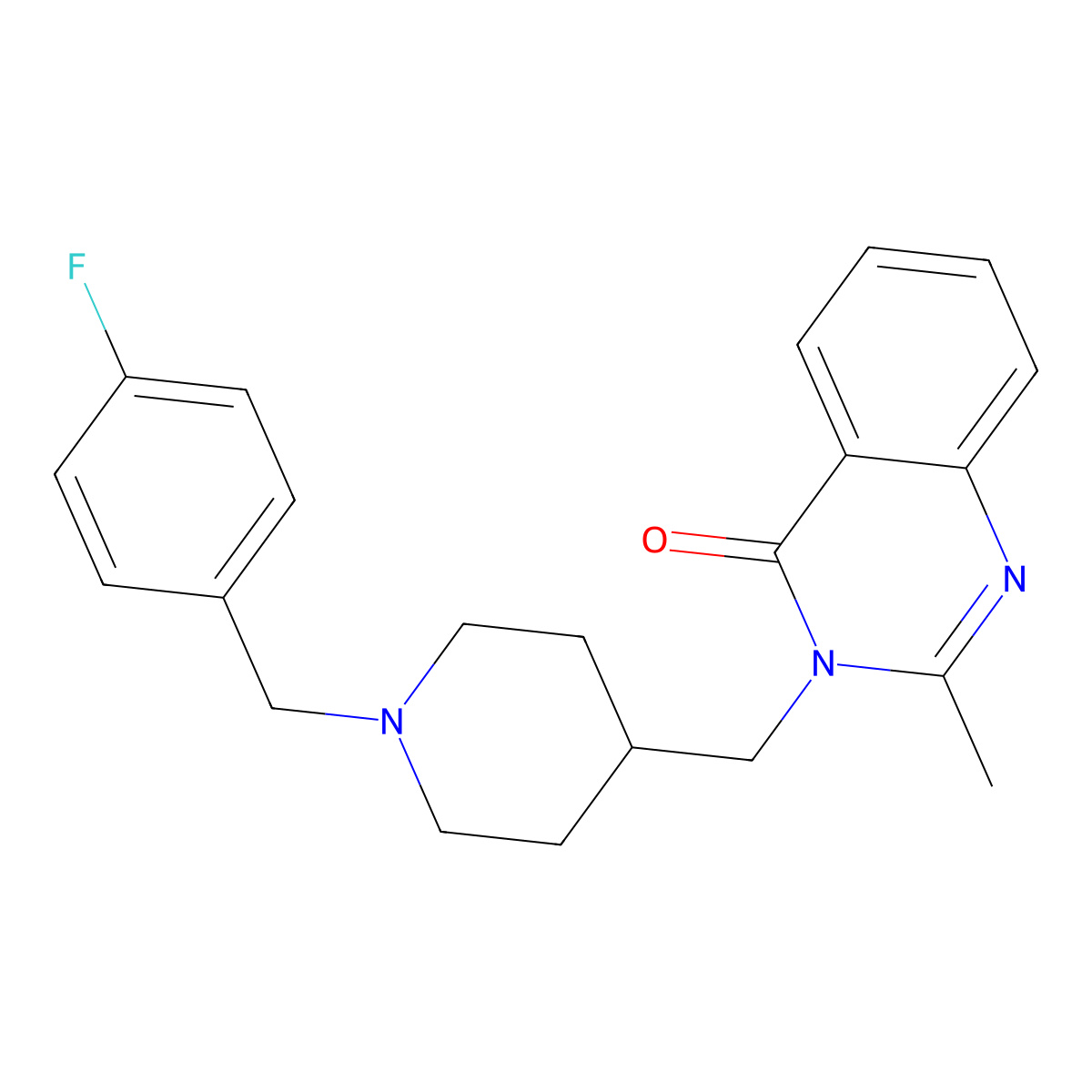 3-({1-[(4-Fluorophenyl)methyl]piperidin-4-yl}methyl)-2-methyl-3,4-dihydroquinazolin-4-one molecular structure, CAS 2415584-50-6