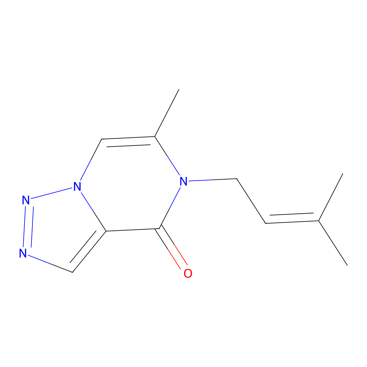 6-methyl-5-(3-methylbut-2-en-1-yl)-4H,5H-[1,2,3]triazolo[1,5-a]pyrazin-4-one molecular structure, CAS 2415584-51-7
