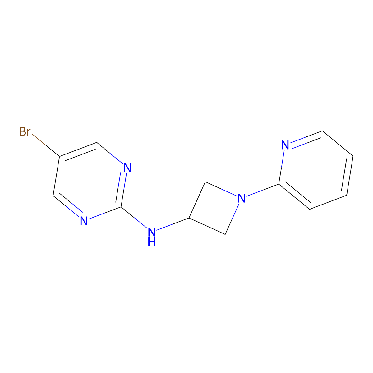 5-Bromo-n-[1-(pyridin-2-yl)azetidin-3-yl]pyrimidin-2-amine molecular structure, CAS 2415584-56-2
