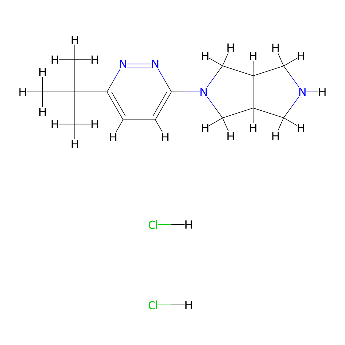 3-Tert-butyl-6-{octahydropyrrolo[3,4-c]pyrrol-2-yl}pyridazine dihydrochloride molecular structure, CAS 2415584-66-4