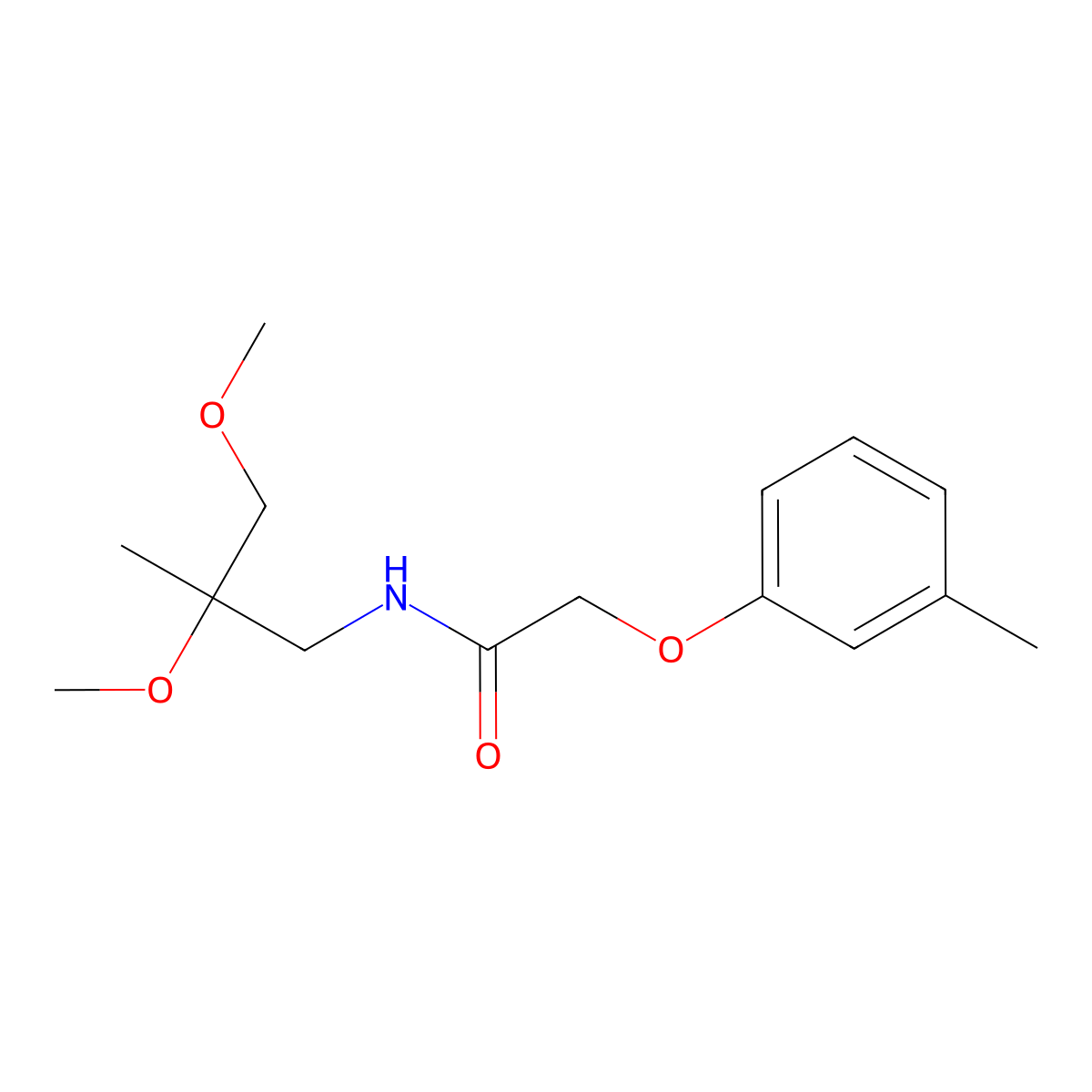 N-(2,3-dimethoxy-2-methylpropyl)-2-(3-methylphenoxy)acetamide molecular structure, CAS 2415584-86-8