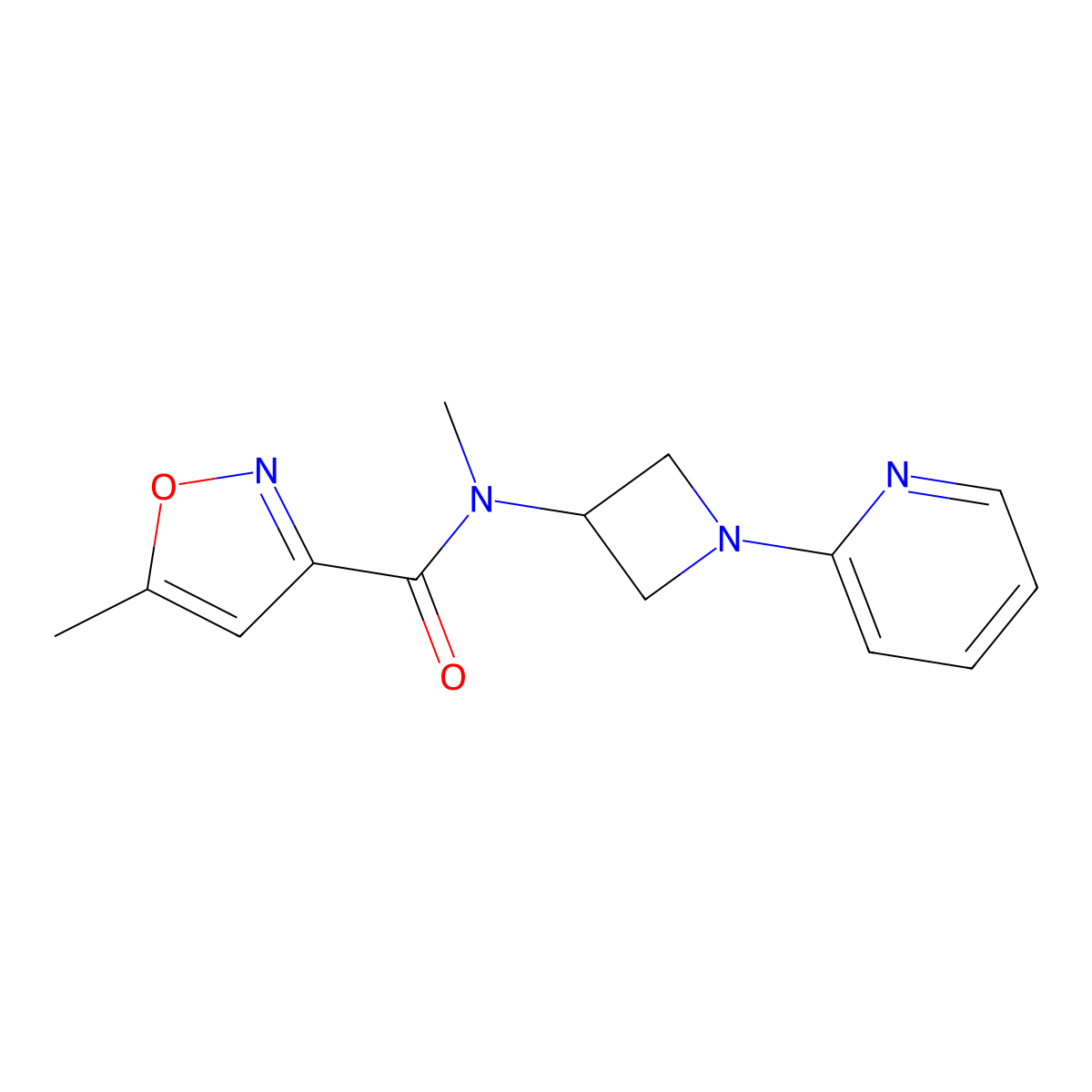 N,5-dimethyl-N-[1-(pyridin-2-yl)azetidin-3-yl]-1,2-oxazole-3-carboxamide molecular structure, CAS 2415584-89-1