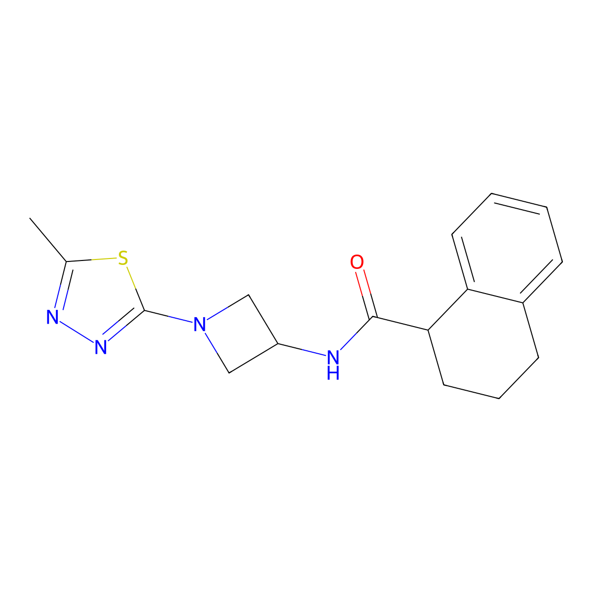 N-[1-(5-methyl-1,3,4-thiadiazol-2-yl)azetidin-3-yl]-1,2,3,4-tetrahydronaphthalene-1-carboxamide molecular structure, CAS 2415584-94-8