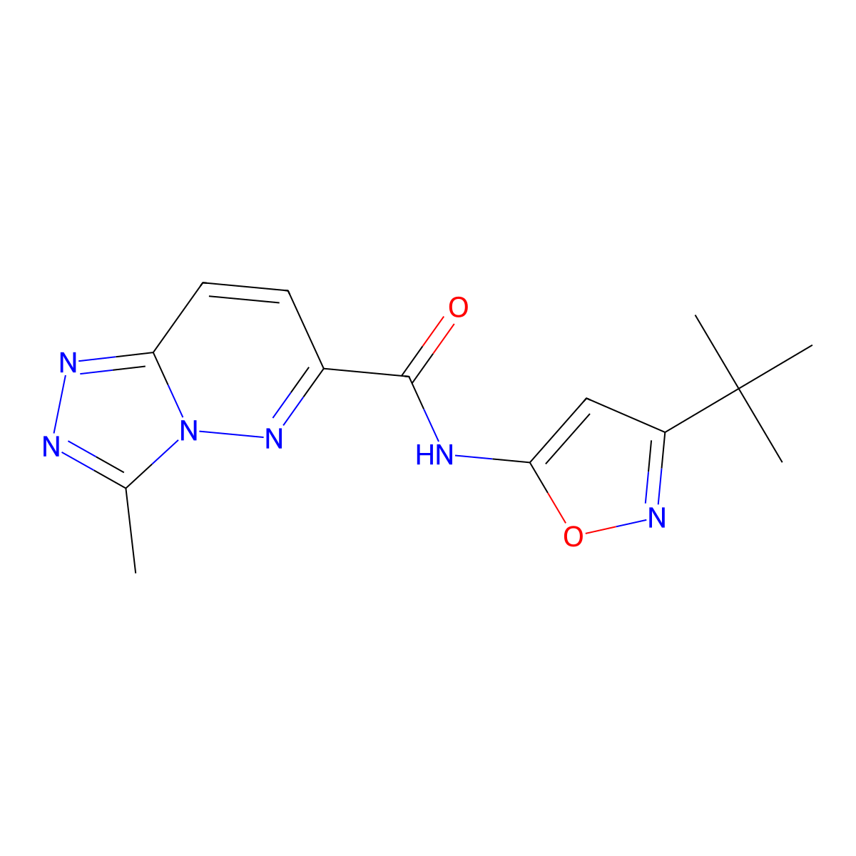 N-(3-Tert-butyl-1,2-oxazol-5-yl)-3-methyl-[1,2,4]triazolo[4,3-b]pyridazine-6-carboxamide molecular structure, CAS 2415584-97-1