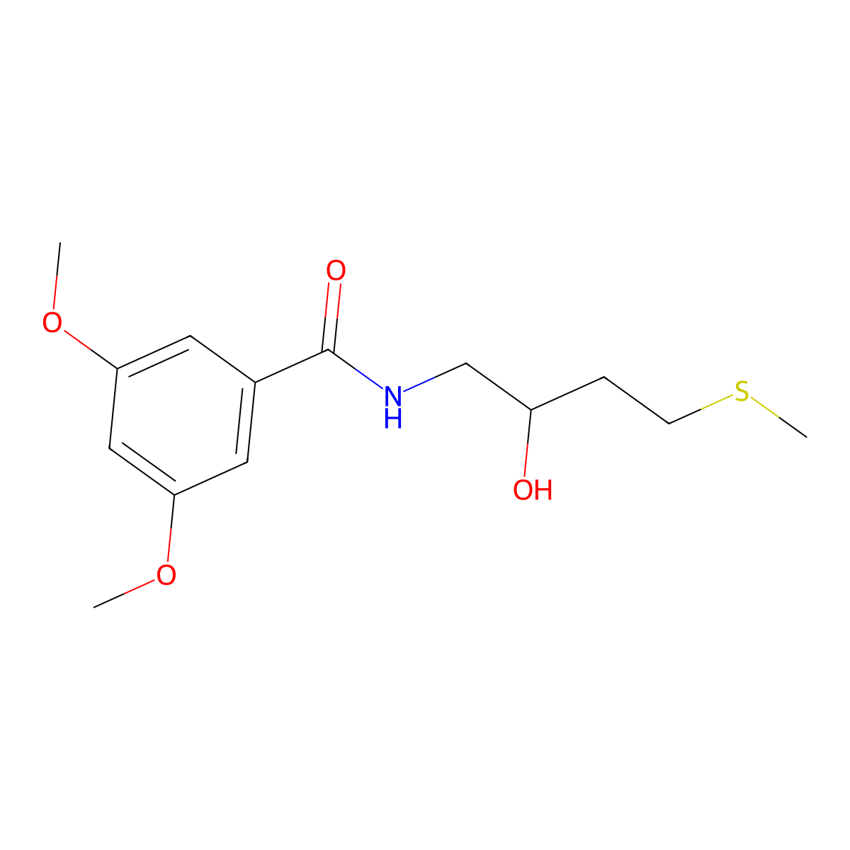 N-[2-hydroxy-4-(methylsulfanyl)butyl]-3,5-dimethoxybenzamide molecular structure, CAS 2415585-00-9