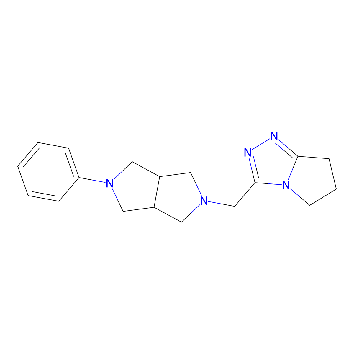 2-phenyl-5-({5H,6H,7H-pyrrolo[2,1-c][1,2,4]triazol-3-yl}methyl)-octahydropyrrolo[3,4-c]pyrrole molecular structure, CAS 2415585-08-7