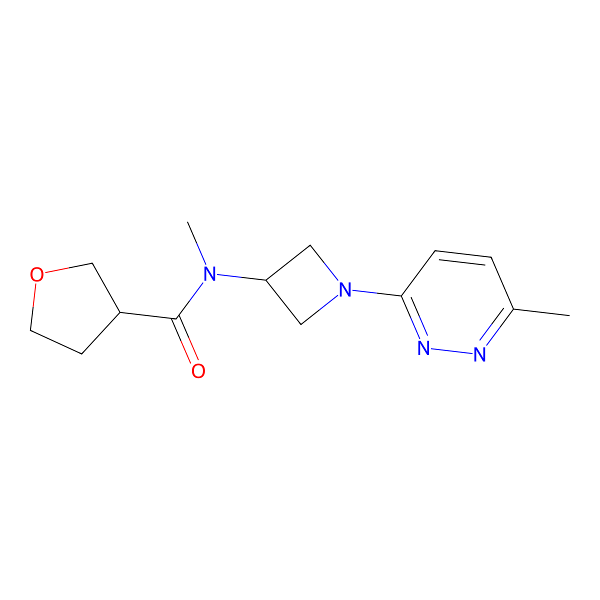 N-methyl-N-[1-(6-methylpyridazin-3-yl)azetidin-3-yl]oxolane-3-carboxamide molecular structure, CAS 2415585-09-8