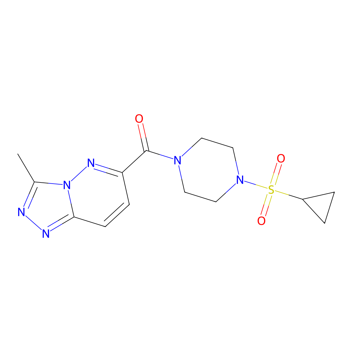 1-(Cyclopropanesulfonyl)-4-{3-methyl-[1,2,4]triazolo[4,3-b]pyridazine-6-carbonyl}piperazine molecular structure, CAS 2415585-15-6