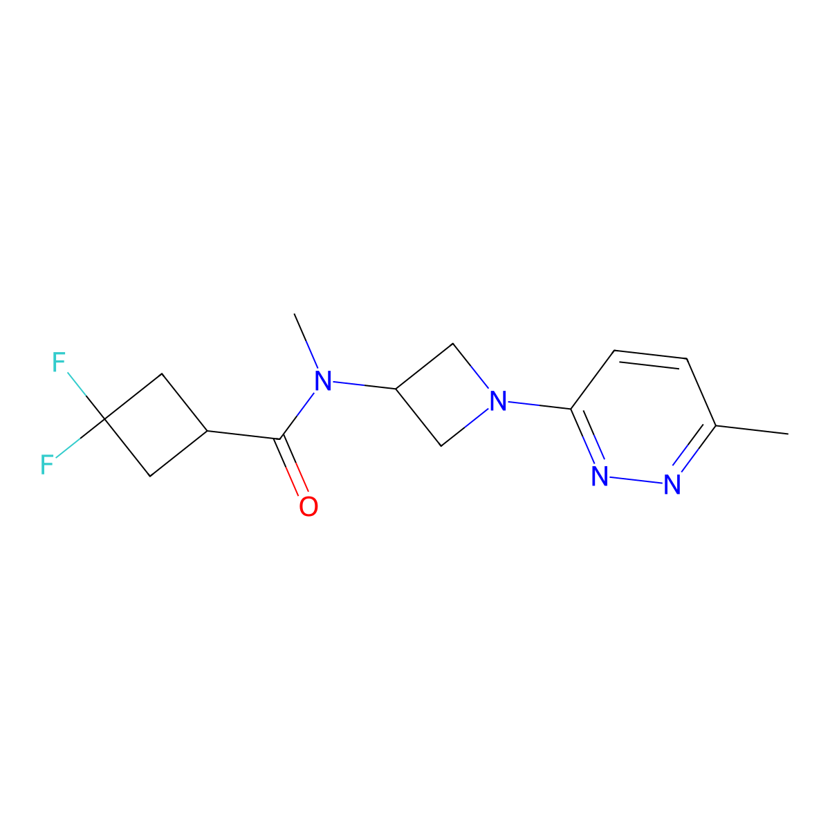 3,3-difluoro-N-methyl-N-[1-(6-methylpyridazin-3-yl)azetidin-3-yl]cyclobutane-1-carboxamide molecular structure, CAS 2415585-17-8