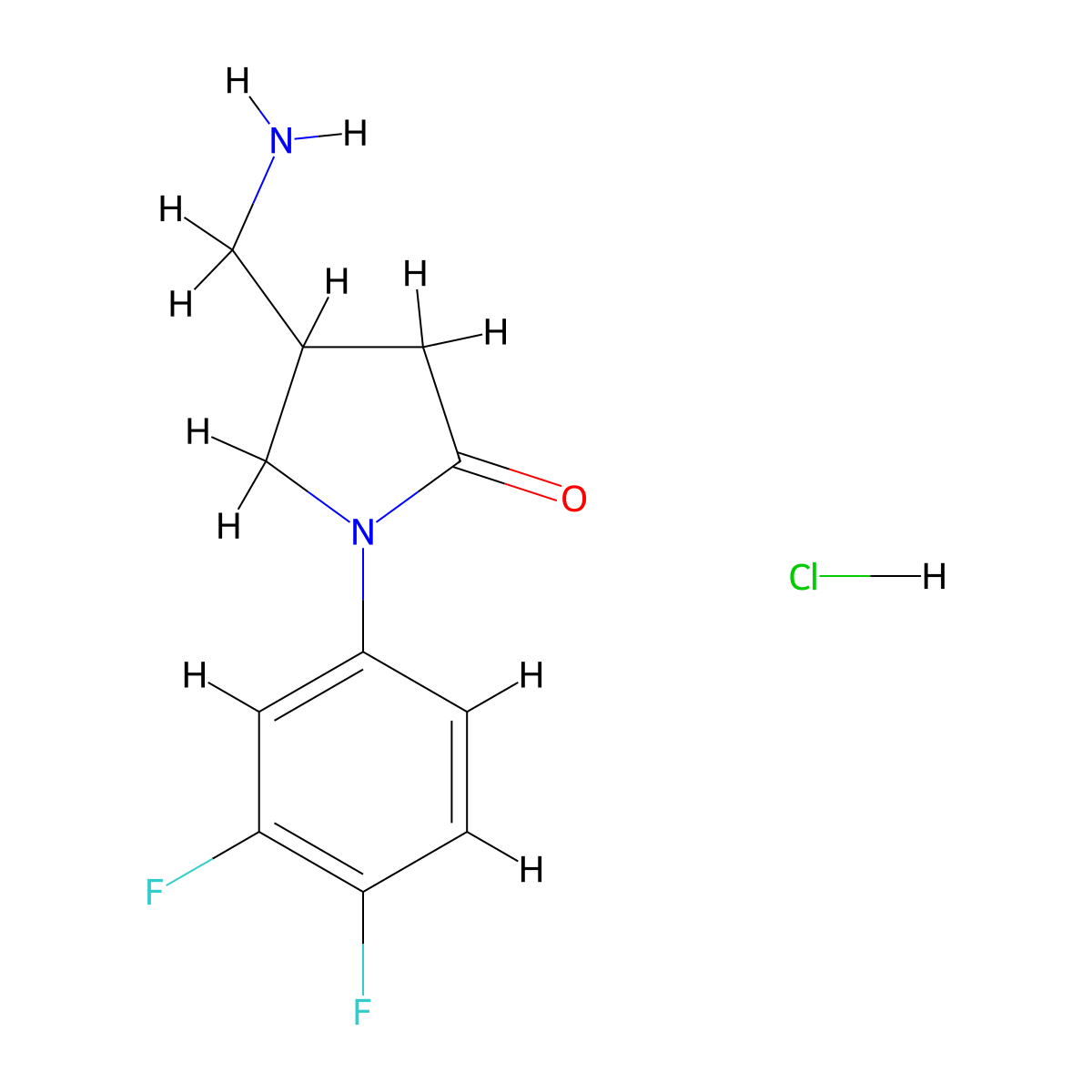 4-(Aminomethyl)-1-(3,4-difluorophenyl)pyrrolidin-2-one hydrochloride molecular structure, CAS 2415585-22-5