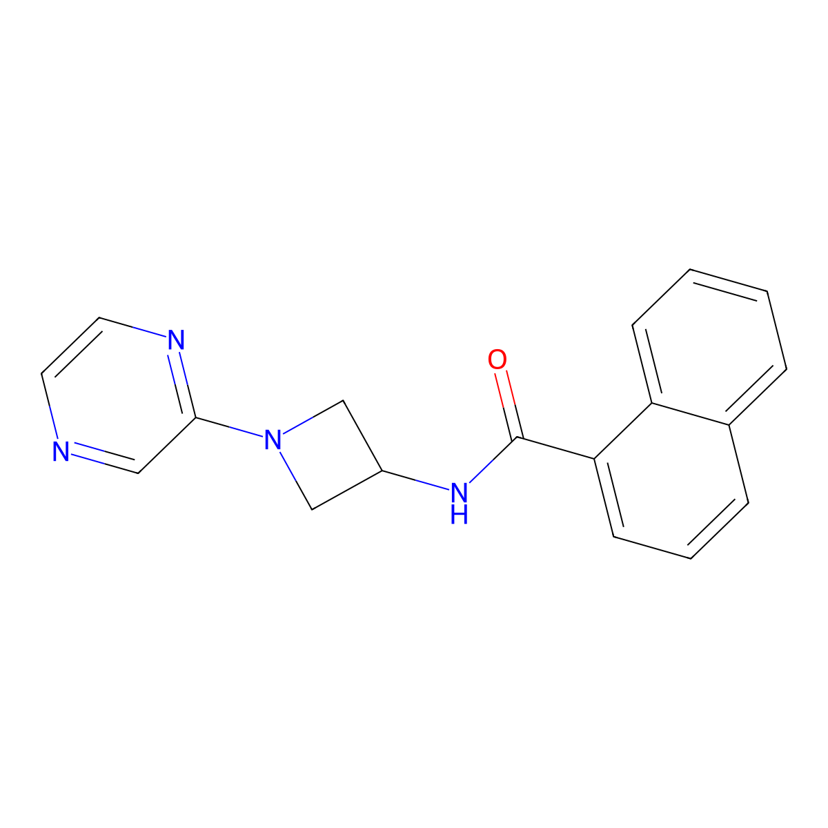 N-[1-(pyrazin-2-yl)azetidin-3-yl]naphthalene-1-carboxamide molecular structure, CAS 2415585-24-7