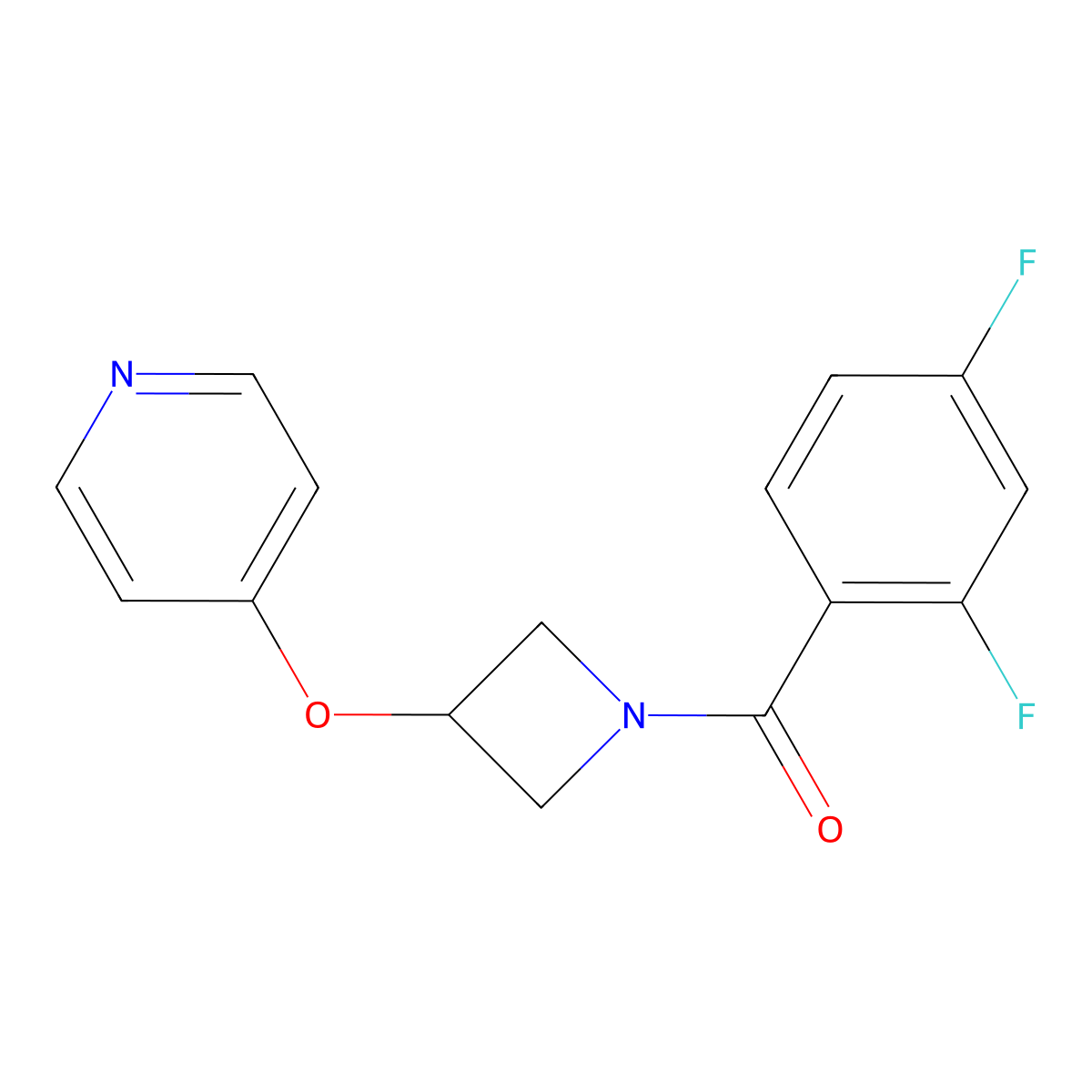 4-{[1-(2,4-Difluorobenzoyl)azetidin-3-yl]oxy}pyridine molecular structure, CAS 2415585-27-0