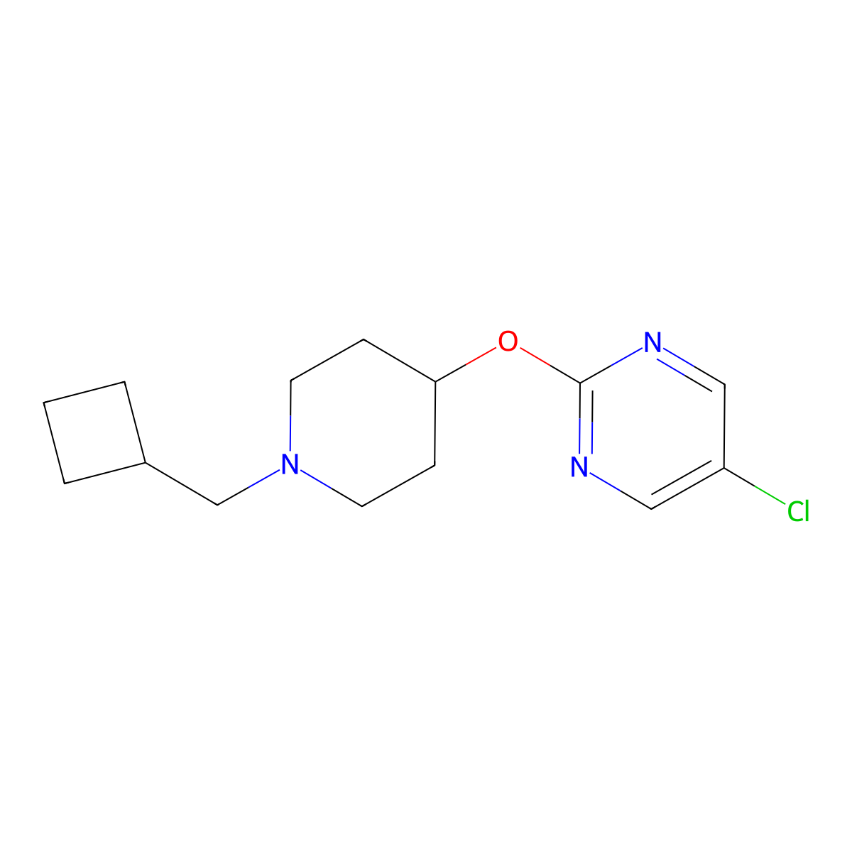 5-Chloro-2-{[1-(cyclobutylmethyl)piperidin-4-yl]oxy}pyrimidine molecular structure, CAS 2415585-42-9