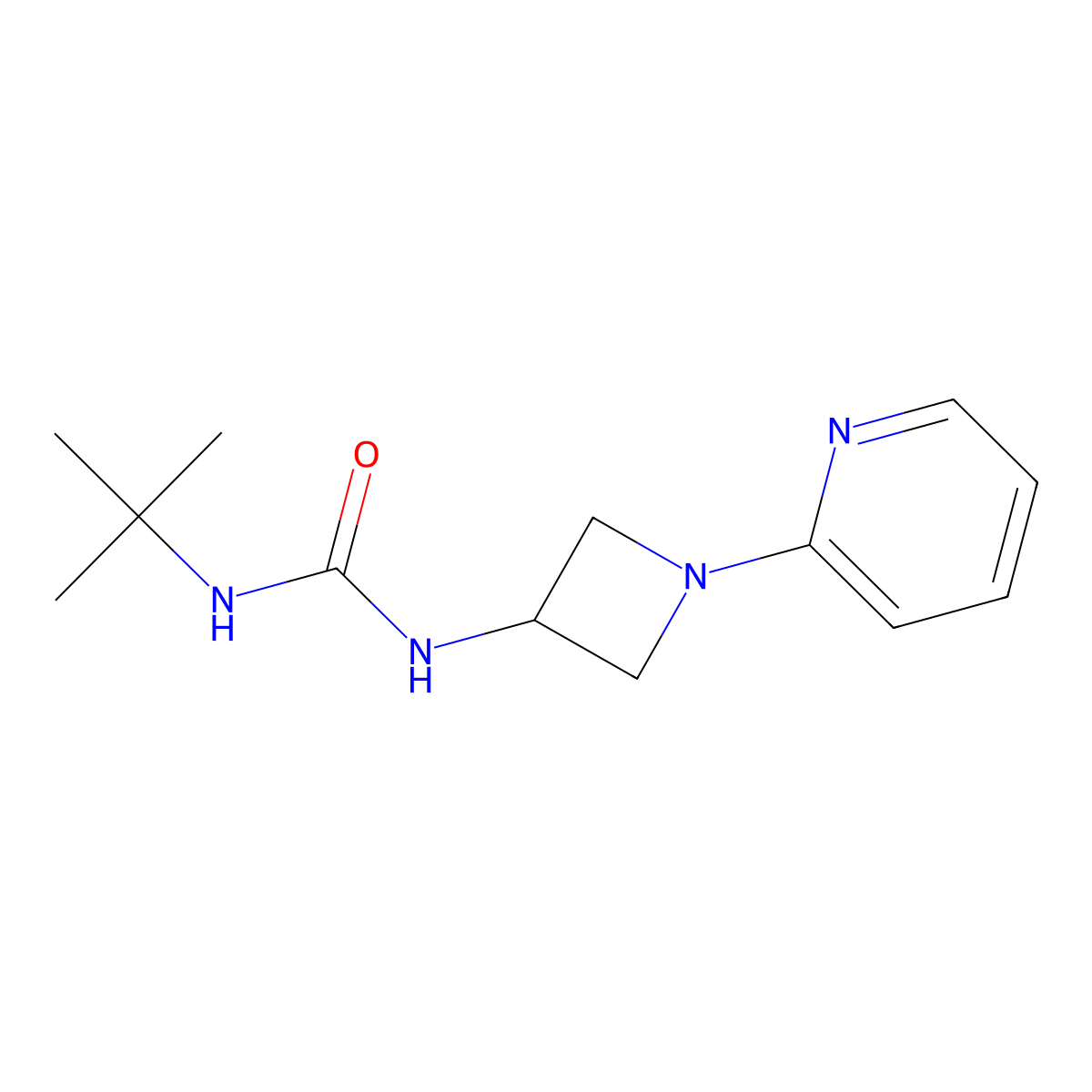 3-Tert-butyl-1-[1-(pyridin-2-yl)azetidin-3-yl]urea molecular structure, CAS 2415585-43-0