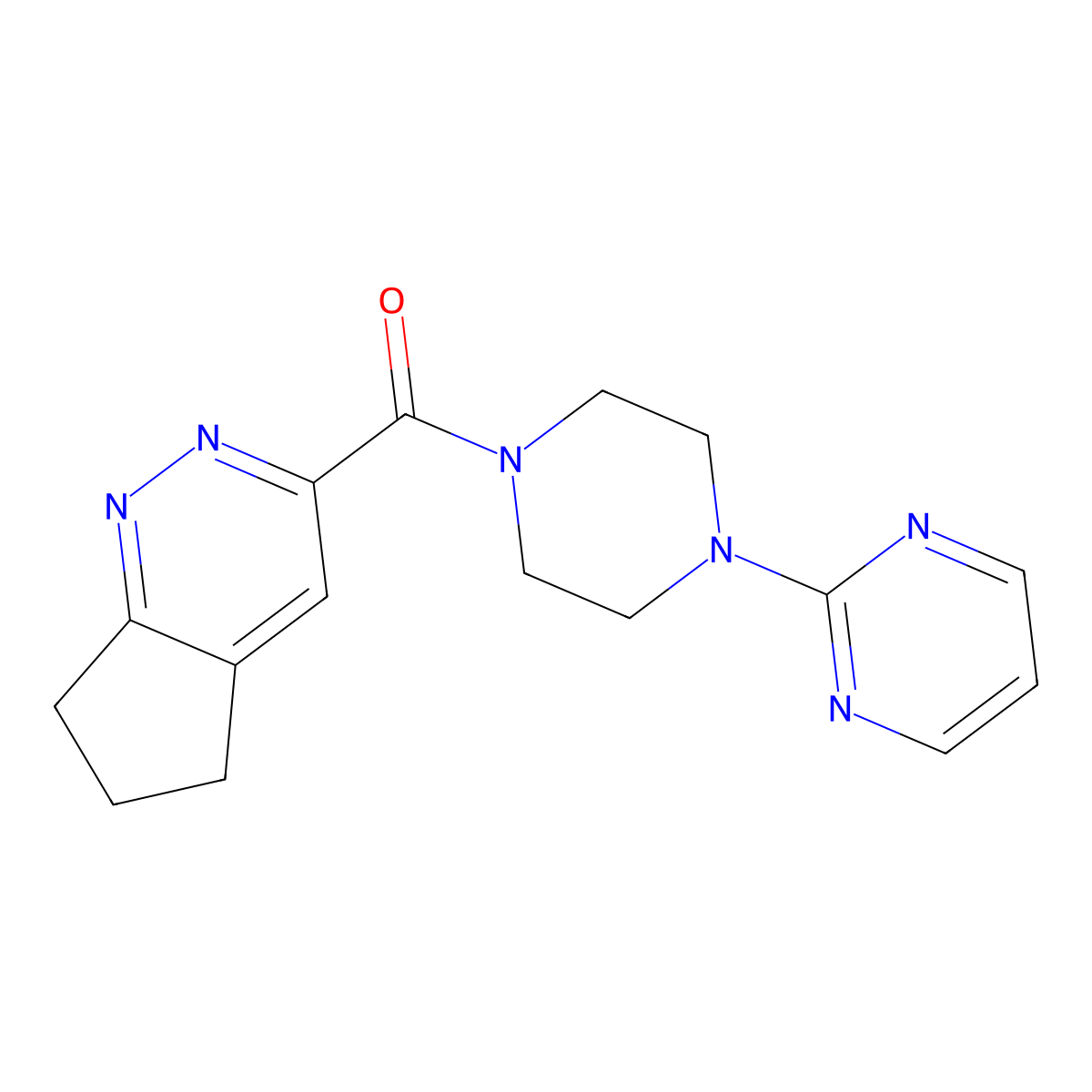 2-(4-{5H,6H,7H-cyclopenta[c]pyridazine-3-carbonyl}piperazin-1-yl)pyrimidine molecular structure, CAS 2415585-62-3